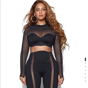 🐝Ivy Park L long sleeve mesh crop top